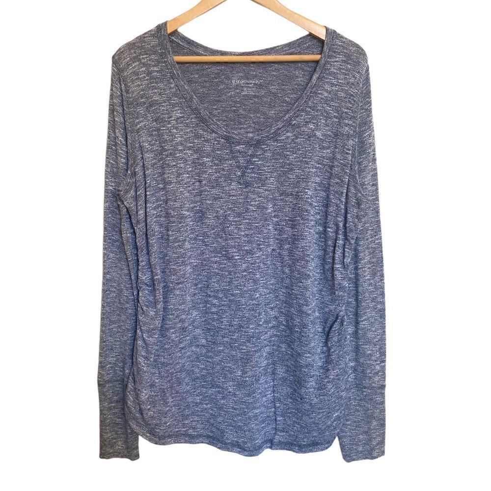 Liz Lange Lightweight Maternity Sweatshirt Size XL Heathered Navy Blue